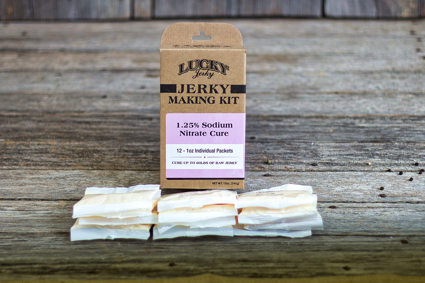 Lucky Beef Jerky Seasoning Cure Kit - Cures 60lbs of Meat - 24 Ounce