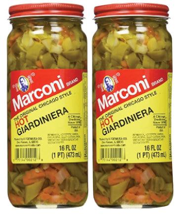 Marconi - The Original Chicago Style Hot Giardiniera - 16 Oz (2 Pack)