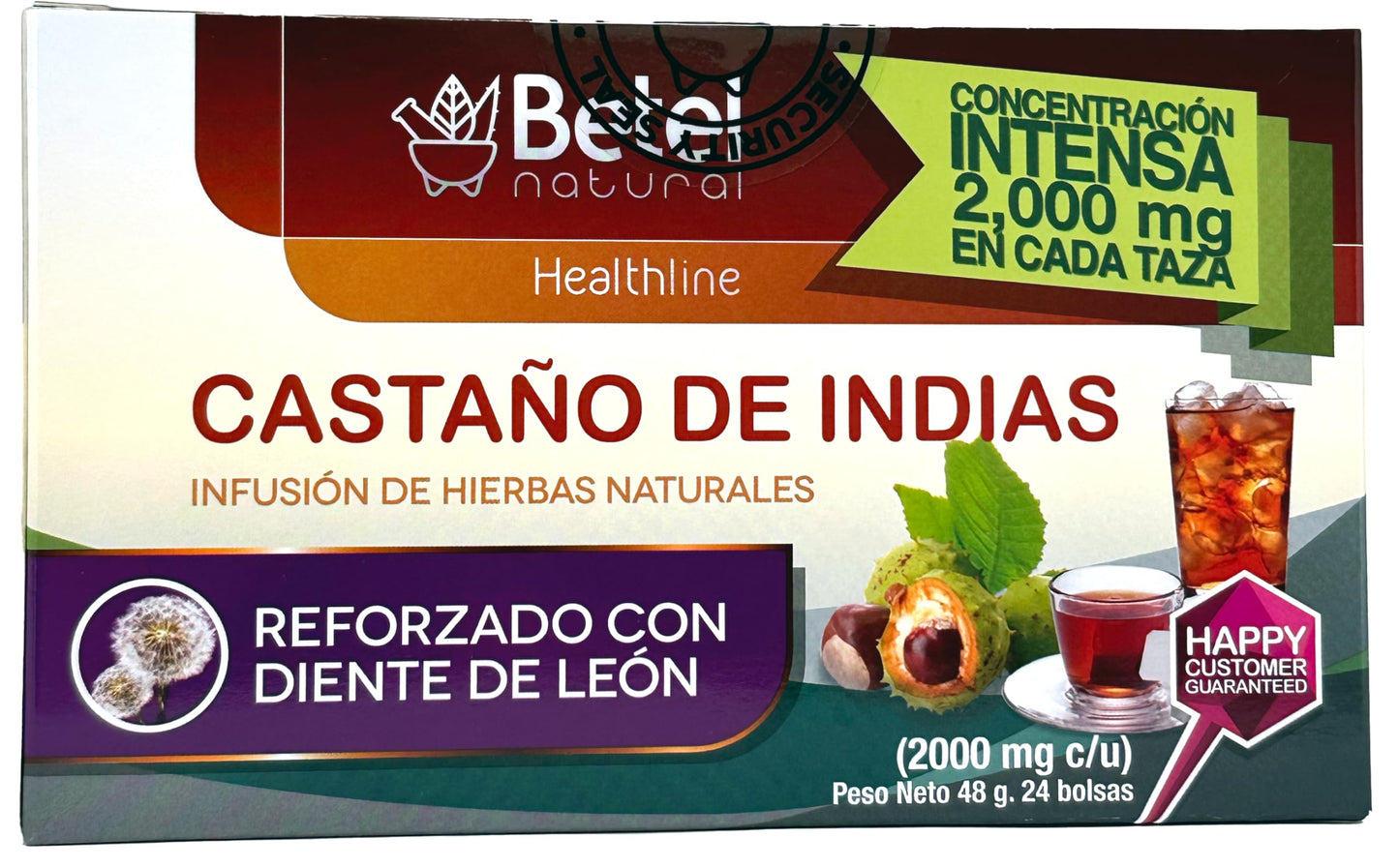 Betel Natural Premium Horse Chestnut Tea with Dandelion - 24 Tea Bags, Supports Healthy Circulation, 1 Count