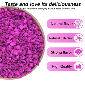 Amilutuo Freeze-Dried Dragon Fruit 6.52OZ - No Added Sugars, Ideal for Infusing Drinks & Baked Goods, Healthy Snack Option