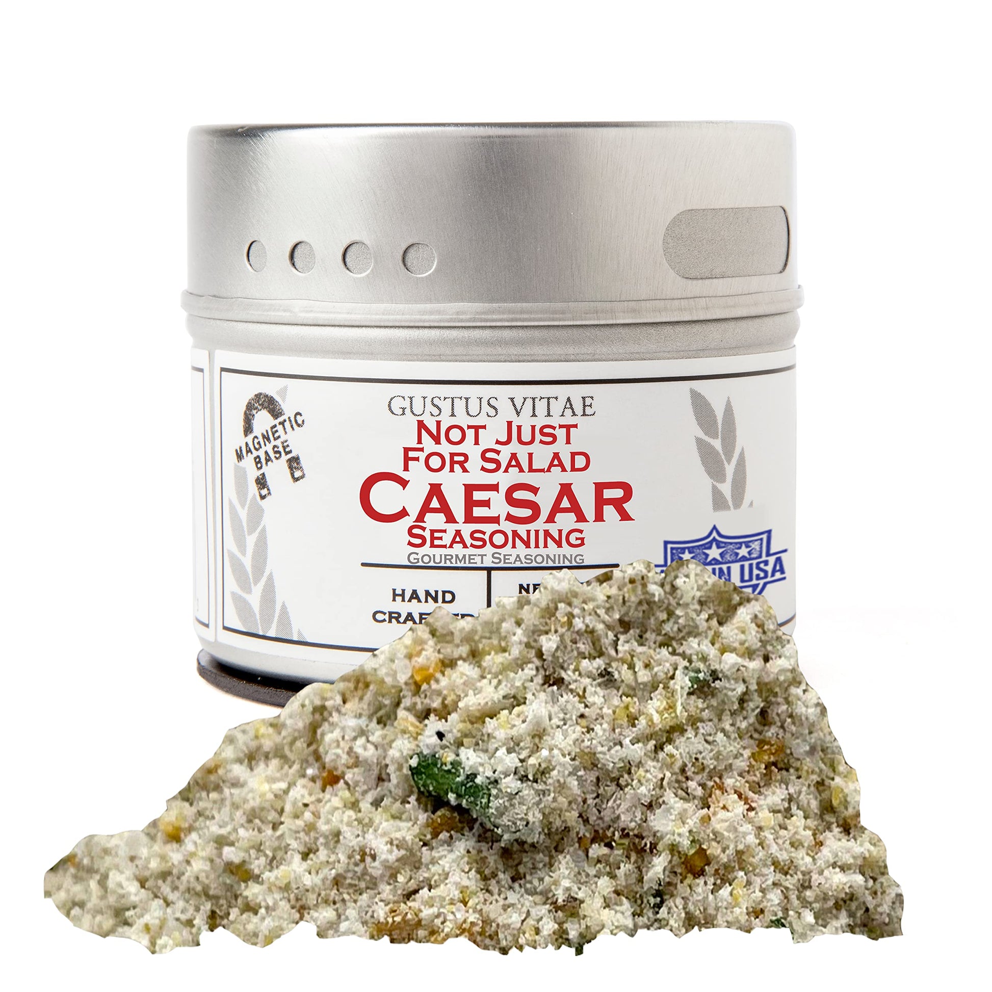 Not Just For Salad Caesar Seasoning | All Natural Spice Blend | Non Gmo Rub | Small Batch | 1.6Oz | Artisanal Dry Mix | Magnetic