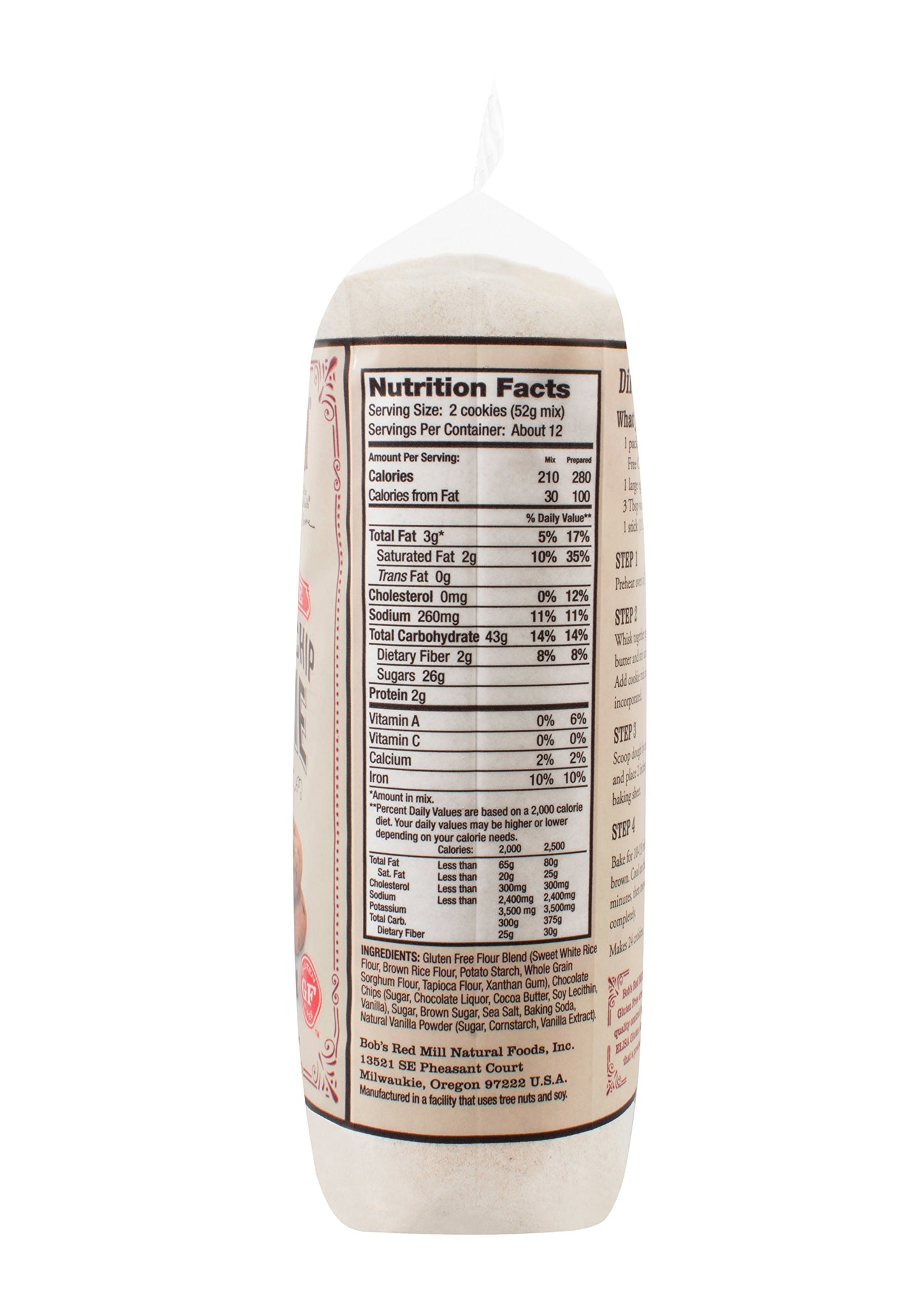 Bobs Red Mill Gluten Free Chocolate Chip Cookie Mix, 22 Oz, Pack of 4