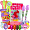 Easter Basket Stuffer Kit for Girls, Dessert-Themed Candy Eggs, Chocolate Tubes, Gummy Chicks, Edible Grass, and Egg Spoon Race 