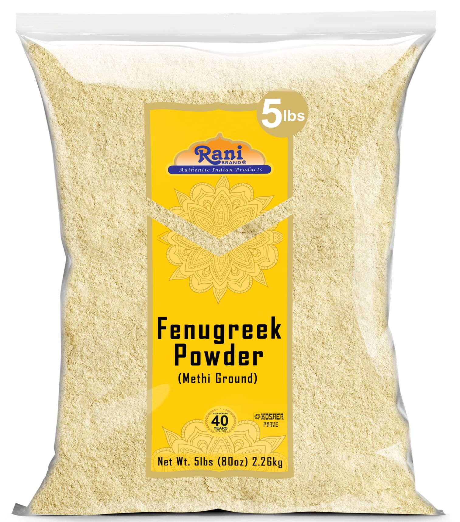 Rani Brand Fenugreek Seeds Ground Powder, 5lbs, All Natural, Vegan, Non-GMO, Gluten Friendly, Indian Origin