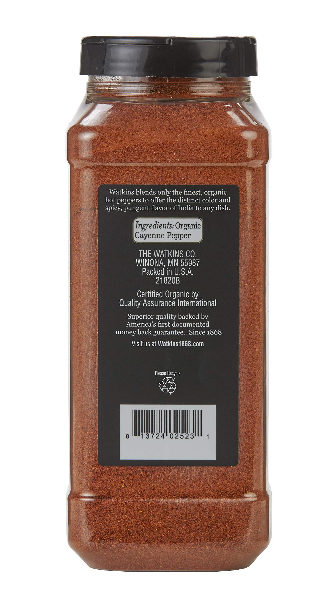 Watkins Gourmet Spice Organic Cayenne Pepper 16.5 oz Bulk Food Service Size