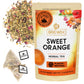 BREWIX Sweet Orange Hibiscus Tea Bags - Caffeine-Free Herbal Tea, 25 Pyramid Bags, Supports Calm & Balance