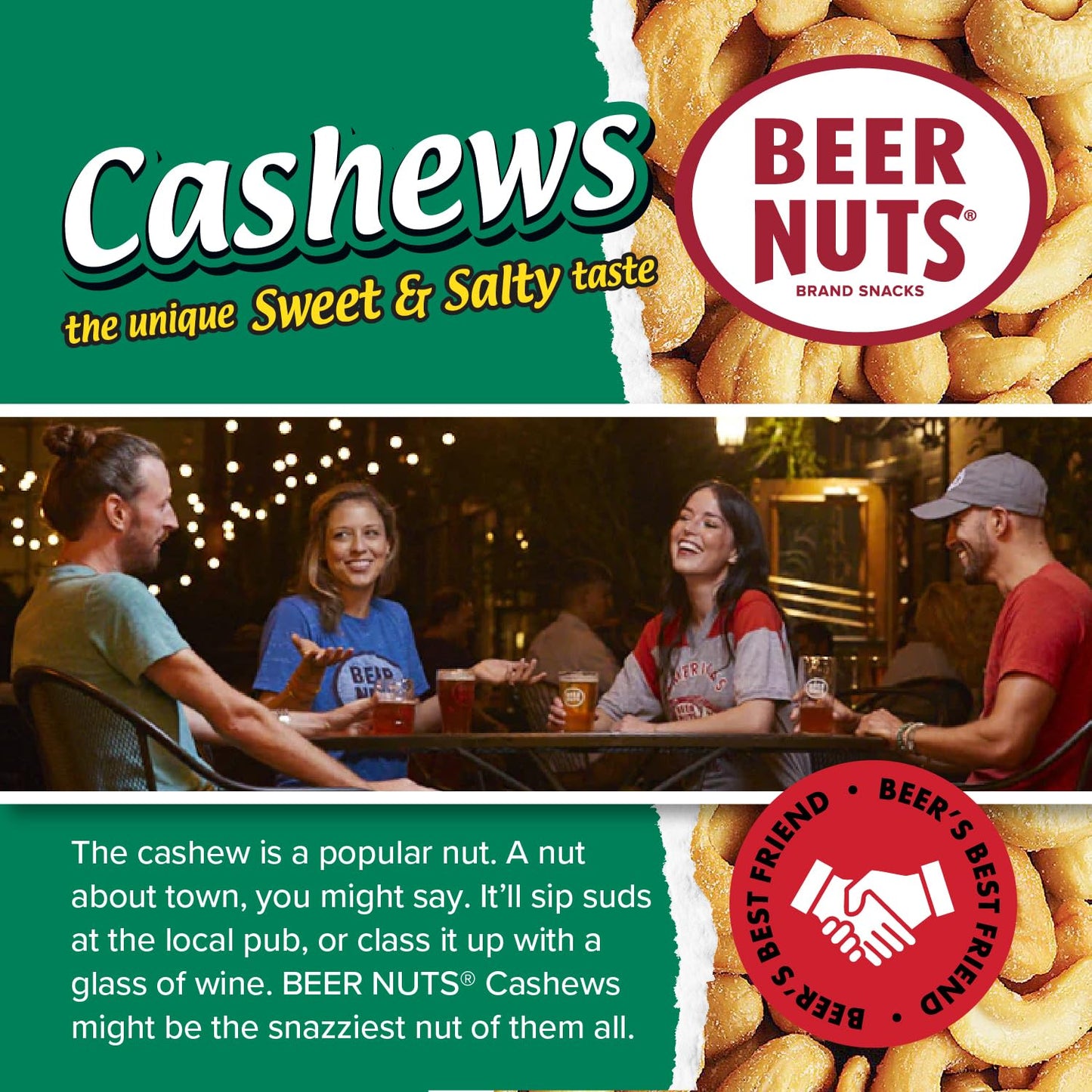 Malt-Inspired Nuts Cashews - Sweet & Salty Cashews - Gluten Free, Kosher, Low Sodium Nut Snacks Made In The Usa - 12Oz Resealable Can (Pack Of 2)