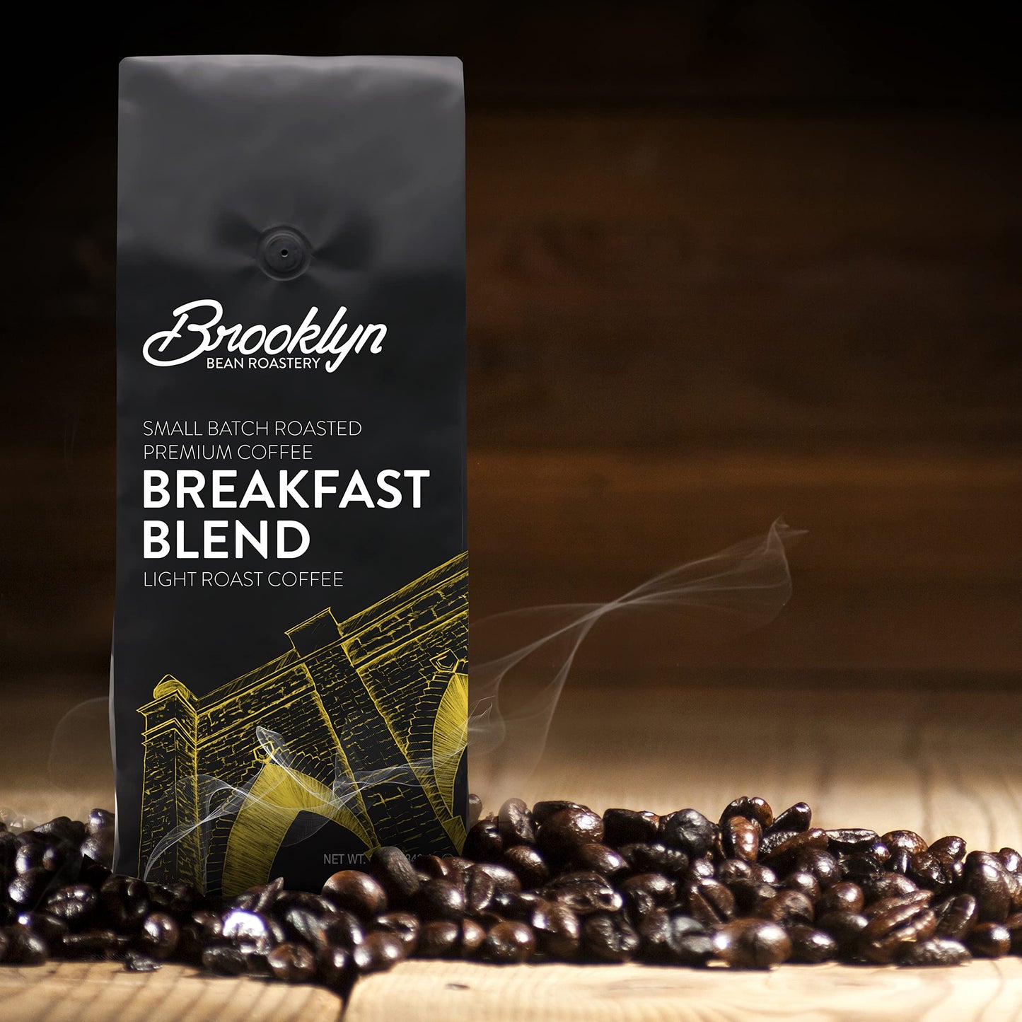 Brooklyn Beans Breakfast Blend 100% Arabica Light Roast Coffee, 12 Ounce Bag