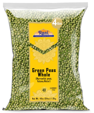 Rani Green Peas Whole, Dried (Marrowfat Peas, Vatana, Matar) 64oz (4lbs) 1.81kg Bulk ~ Used to make Mushy Peas | All Natural | V