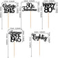 30Pcs Happy 80Th Birthday Cupcake Toppers Glitter Awesome Since 1943 Eighty 80 Fabulous Vintage 1943 Cupcake Picks For 80Th Birt