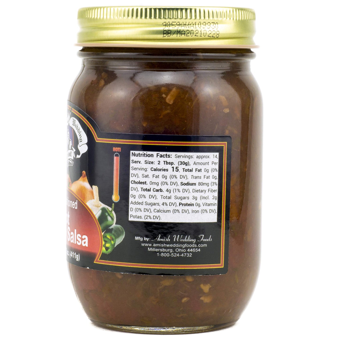 Amish Wedding Hot Cherry Salsa 14.5 Ounces (Pack Of 2)