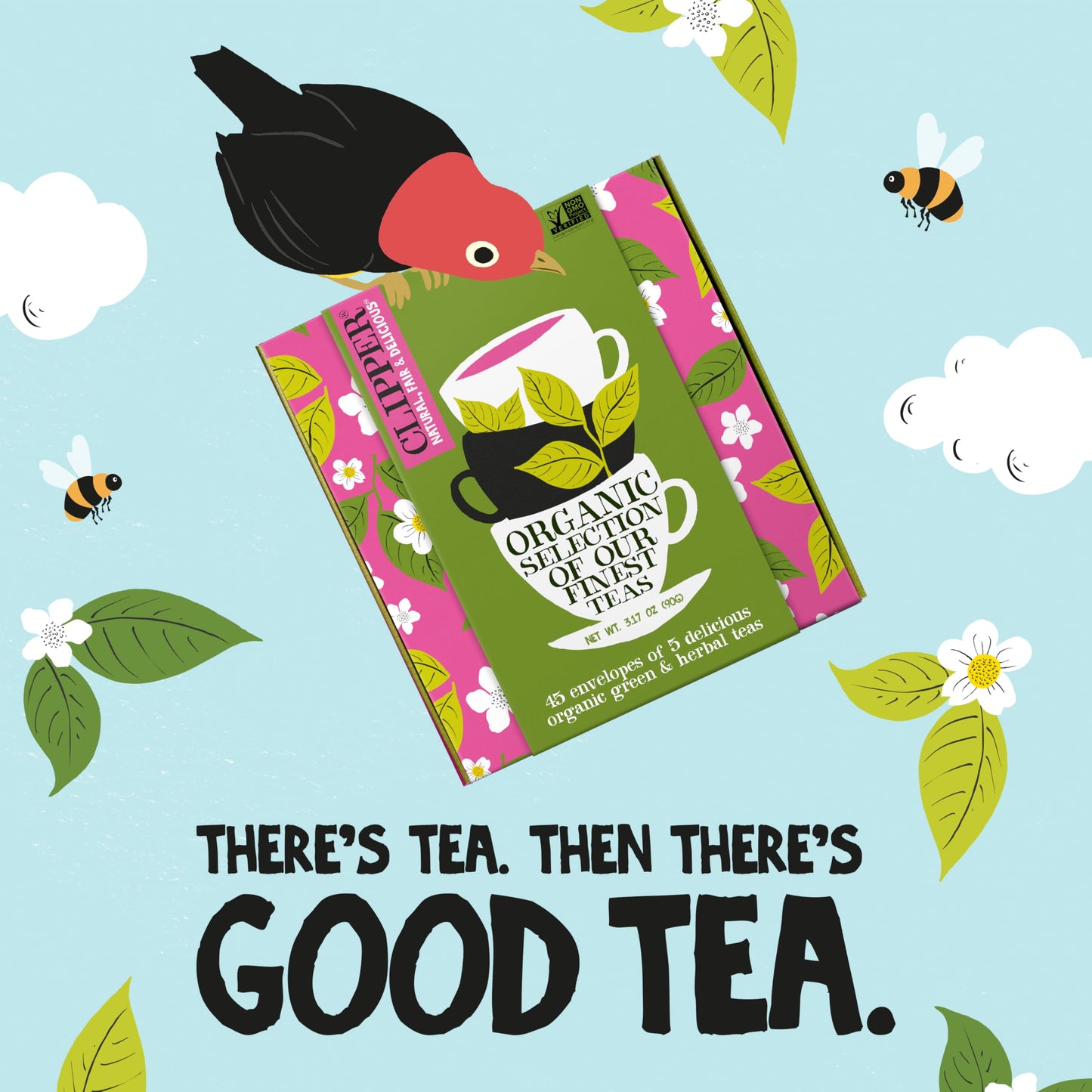 Clipper Tea Organic Herbal & Green Tea Selection/Sampler, Gift Box - Eco Friendly, Self Care, Fair Trade. Assorted Individually