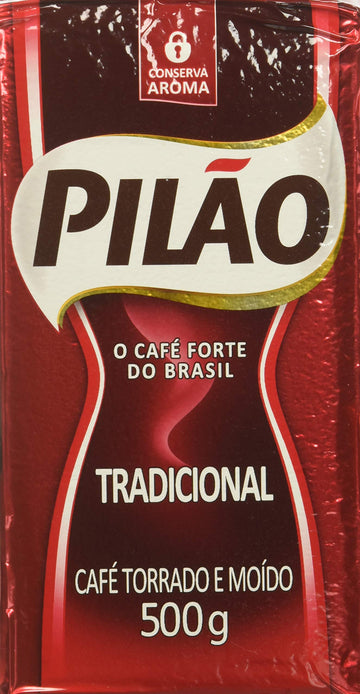 Coffee Rost And Ground - Caf   Torrado E Mo  Do - Pilao 17.60Oz. (500G) - Gluten-Free - (Pack Of 02)