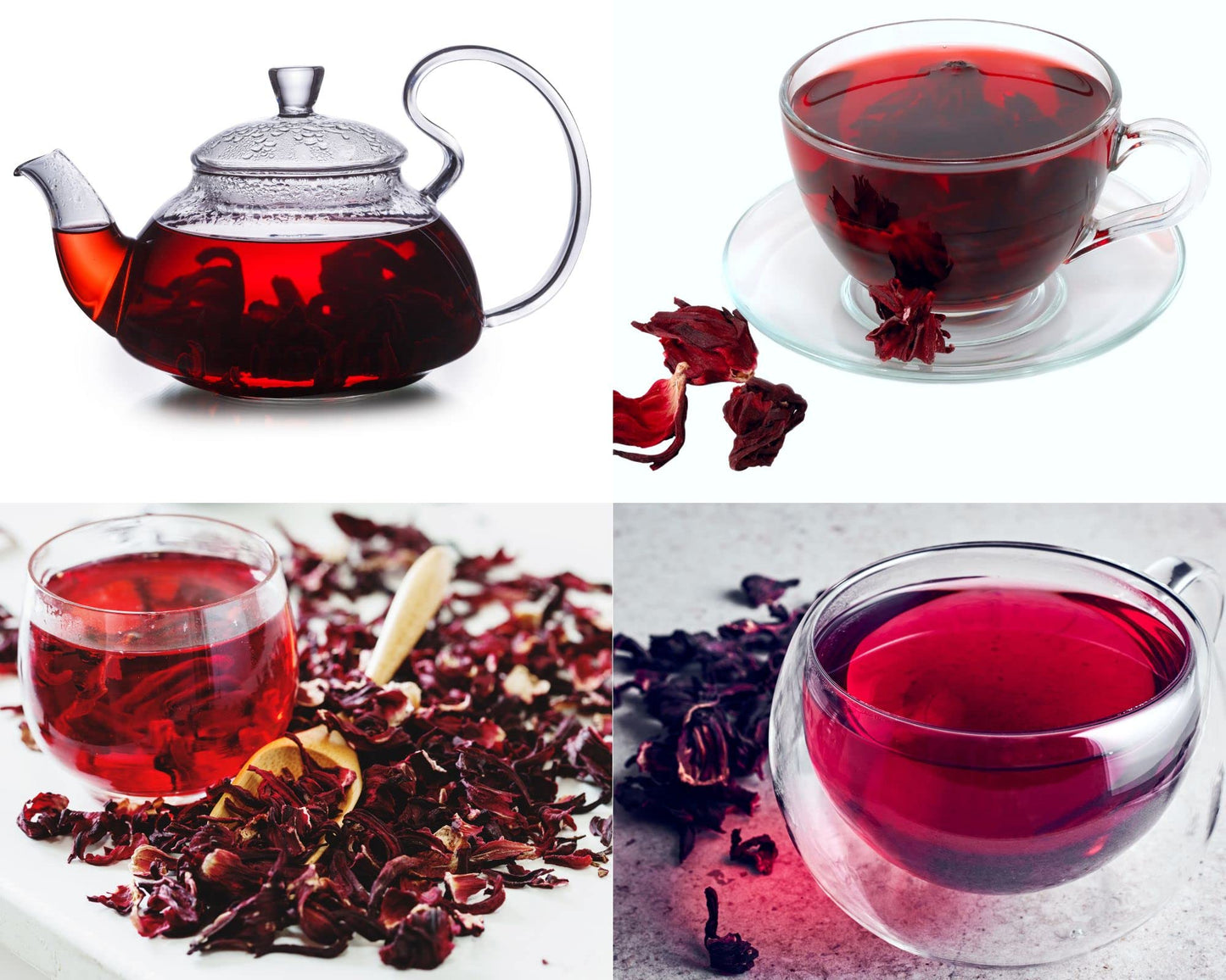 ZAVBE Hibiscus Tea - Dried Hibiscus Flowers, Cut and Sifted, 8 Ounce, Resealable Bag, Perfect for Hot & Iced Tea
