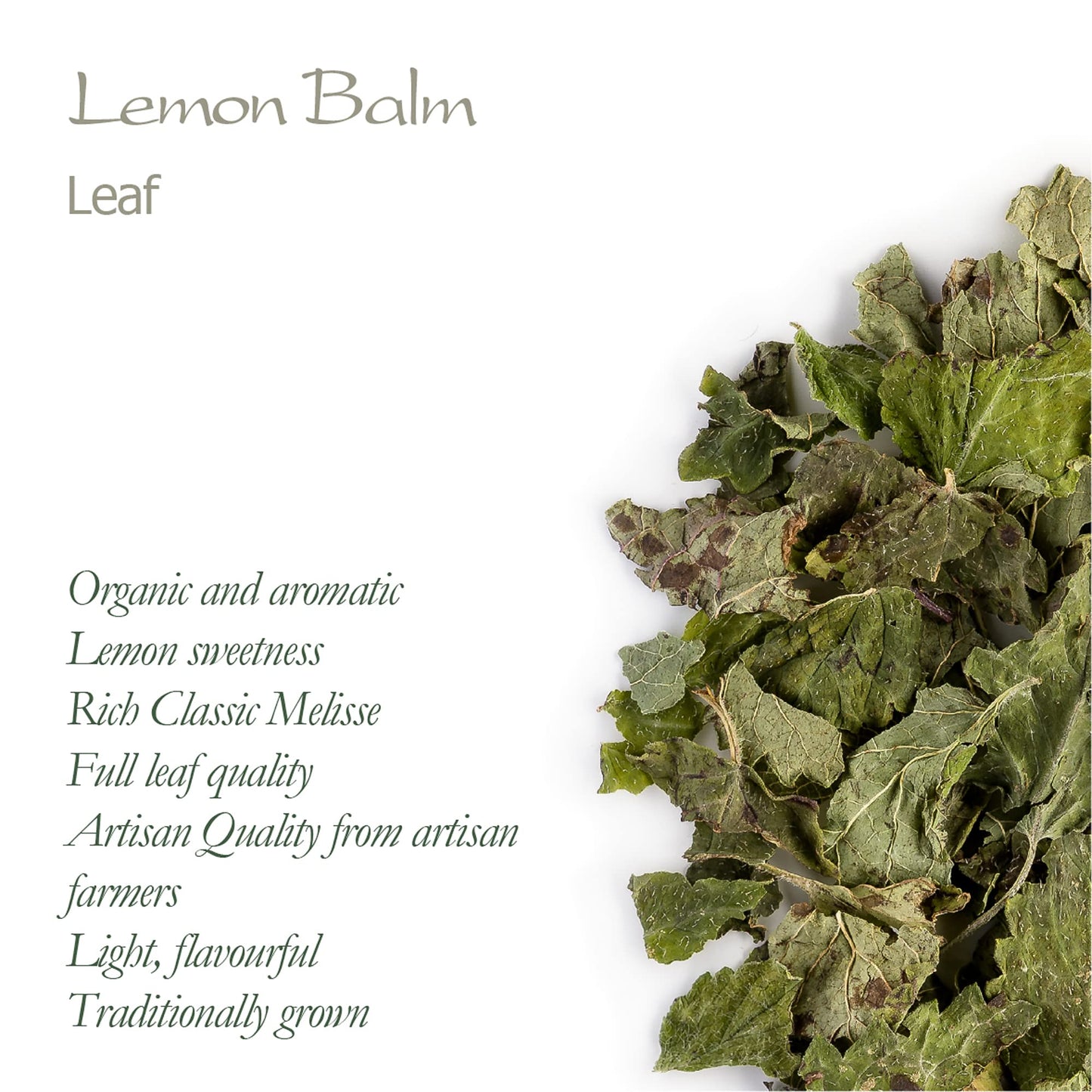 Lemon Balm Organic Loose Leaf - Sweet Lemony - Dried Mellisa Officinialis - Organic Lemon Balm Tea Lemonbalm Tea Lemin Lemon Lea
