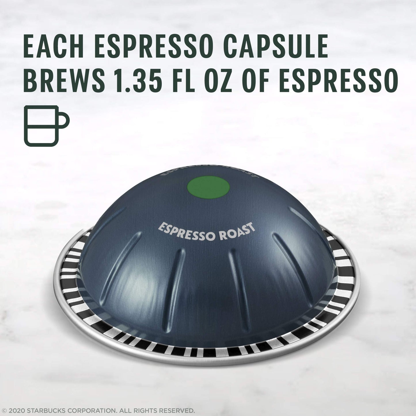 Starbucks Dark Roast Espresso Pods, 50-count, for Nespresso Vertuo, 1.35 oz per pod