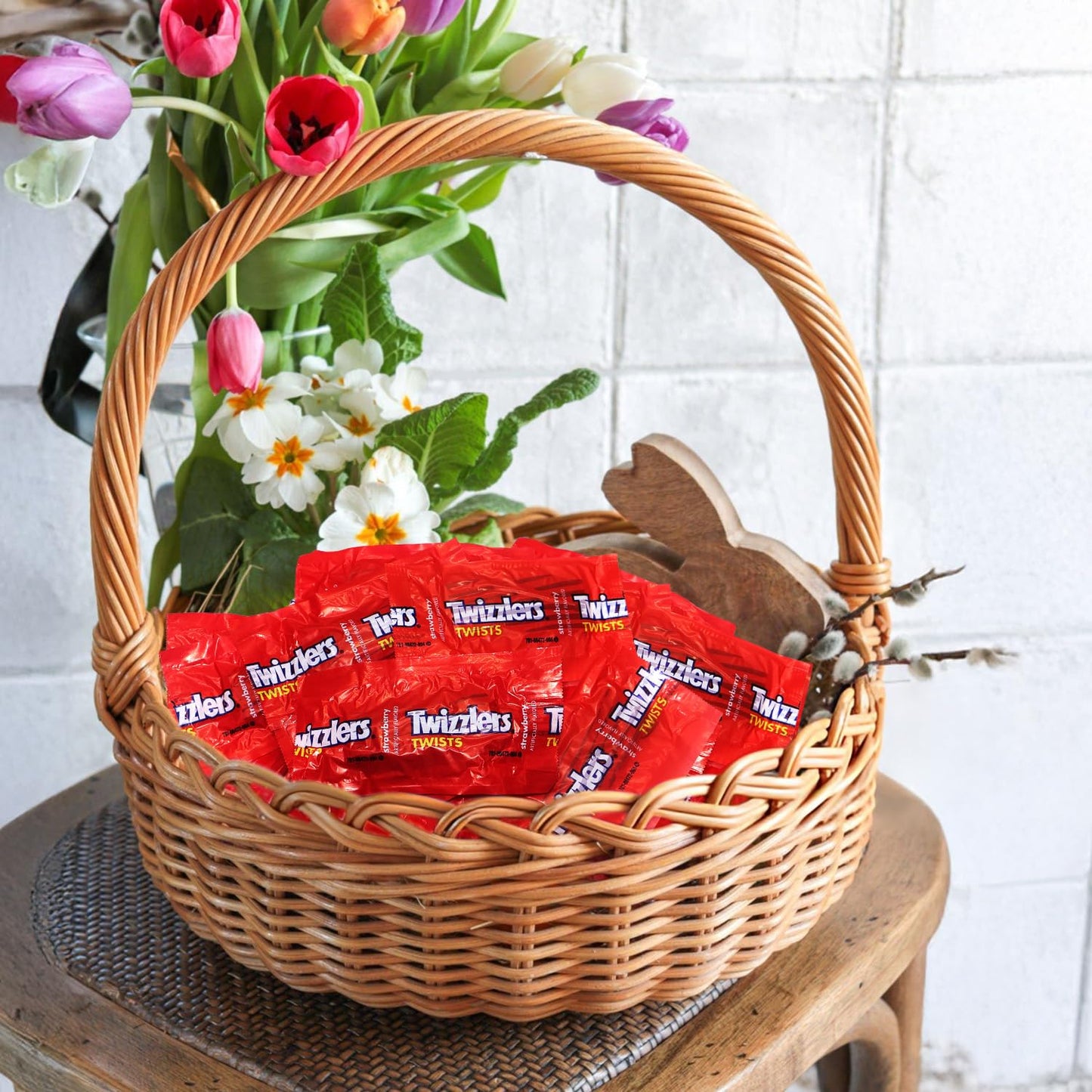 Licorice Twist Strawberry Bulk Pack 2 Pound - Individually Wrapped Chewy Candy for Easter Basket Stuffers, Party Favors, Pinata