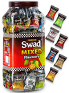 Swad Mixed Flavours Chatpati Goli Candy Jar – 150 Hard Candies with Kaccha Aam Imli Meetha Paan Cola Orange Coffee Original Flavors – Tangy Sweet Indian Candy, Childhood Favorite Treat