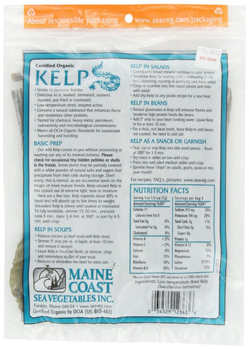 Maine Coast Sea Vegetables Kombu, Wild Atlantic, 2-Ounce Package (Pack Of 5)