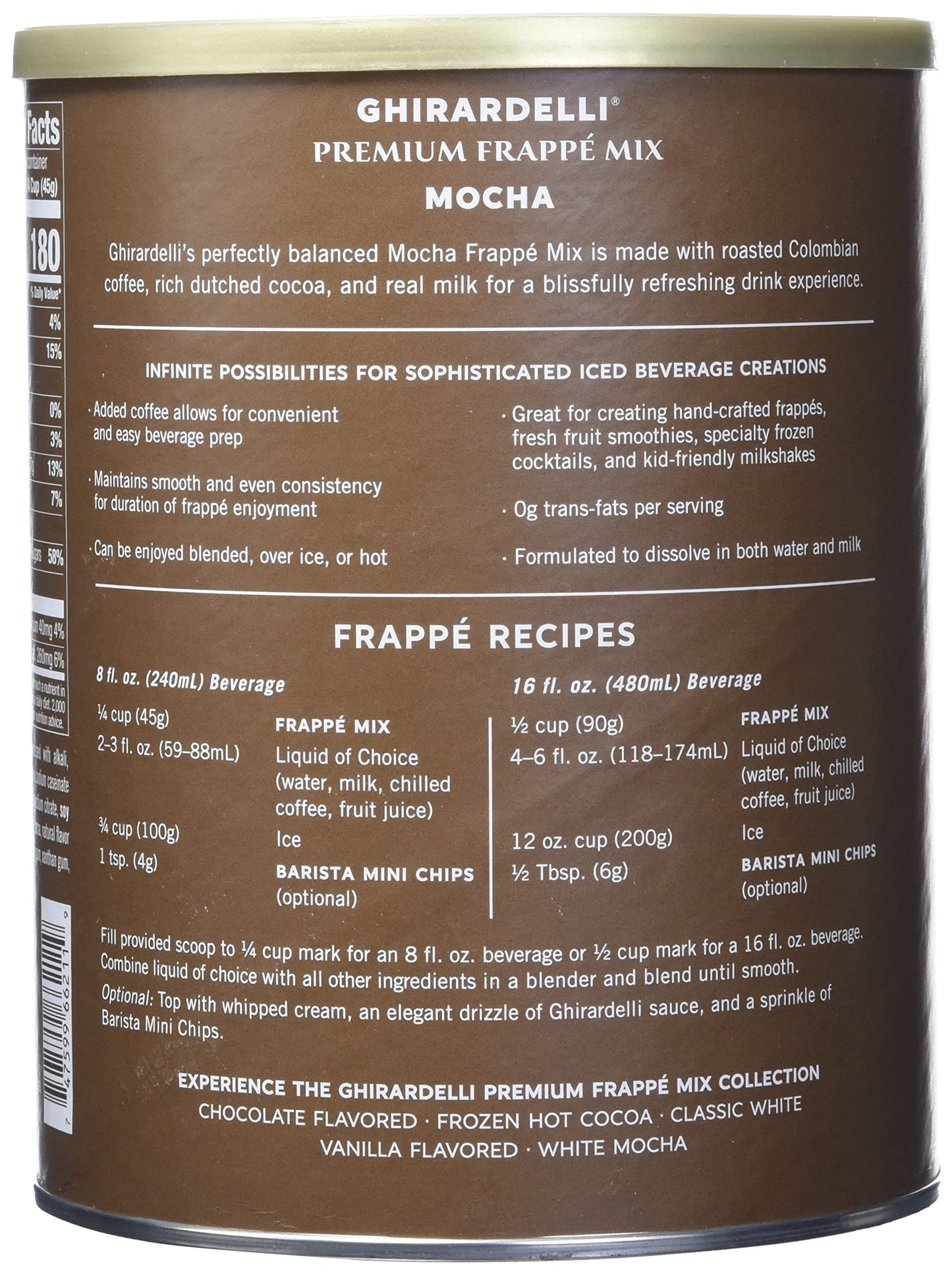 Ghirardelli Mocha Frappe, Powder, 3.12 lb