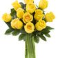 KaBloom Fresh Yellow Roses Bouquet - 12 Long-Stem Flowers for Gifts - Fall Collection - Model KADF4255-V999-A999