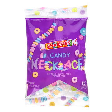 Smarties Candy Necklace - Gluten Free & Vegan - Fruit Flavored Hard Candy - 2.9 oz (Pack of 1)