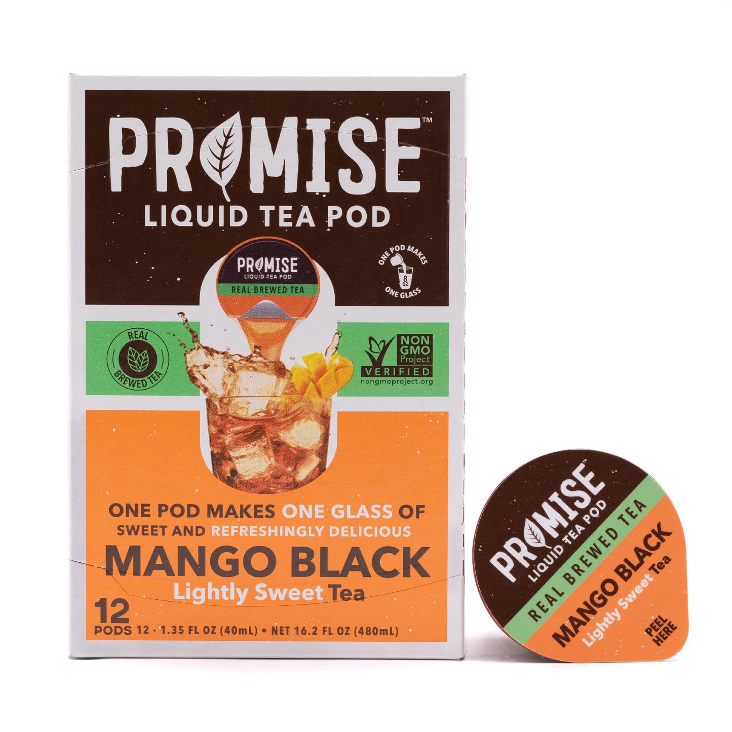 Promise Tea Single Serve Liquid Tea Concentrate Pods By Java House, Peel And Pour (Pack Of 12, Island Mango)