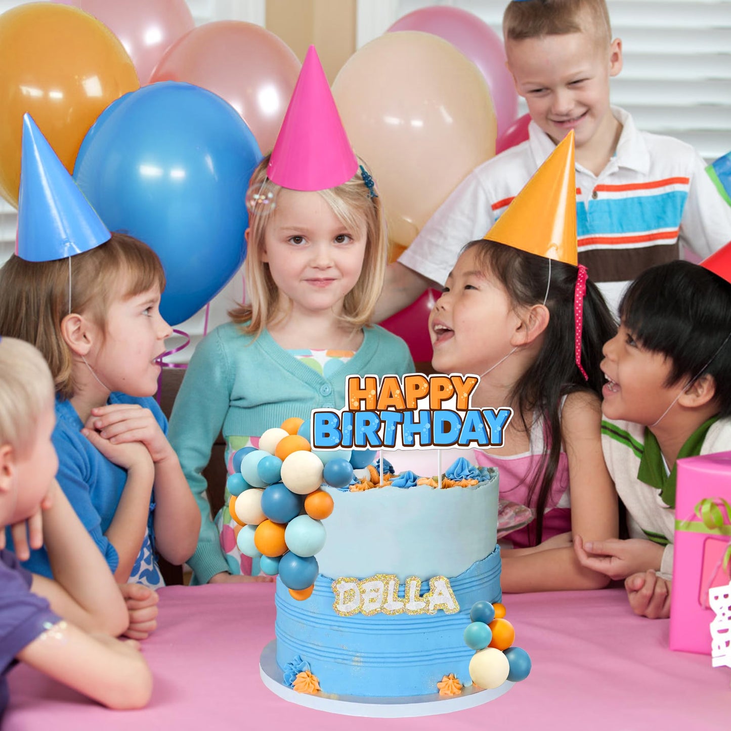 Balls Cake Toppers Blue Orange Birthday Cake Decorations For Baby Shower Birthday Cake Decorating (Blue Dog)
