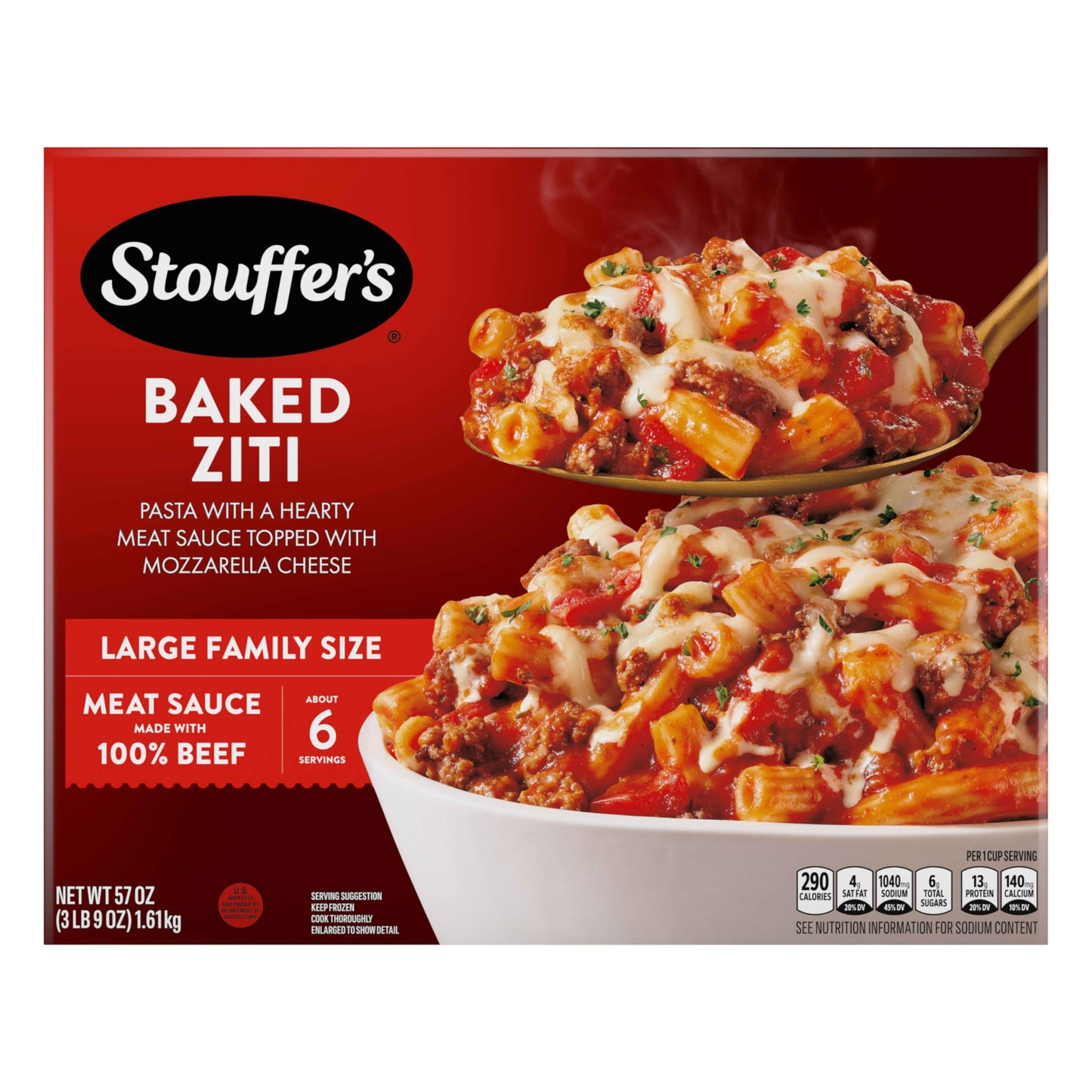 Stouffers Large Family Size Baked Ziti Frozen Meal