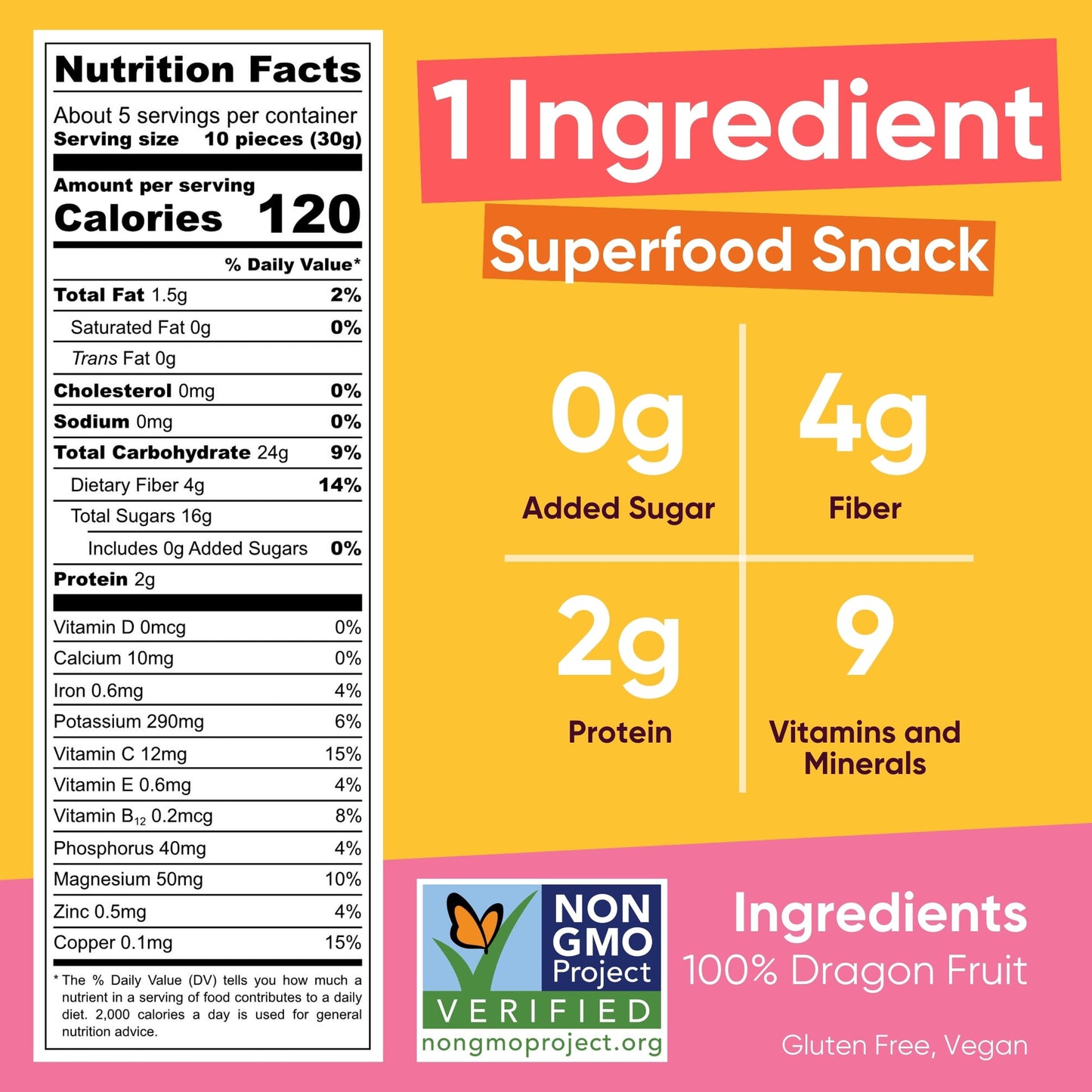 Yammy Dried Dragon Fruit Chips For Drinks Refreshers Like Freeze Dried Dragonfruit Pieces, Dry 1 Ingredient Healthy Snack For Ki