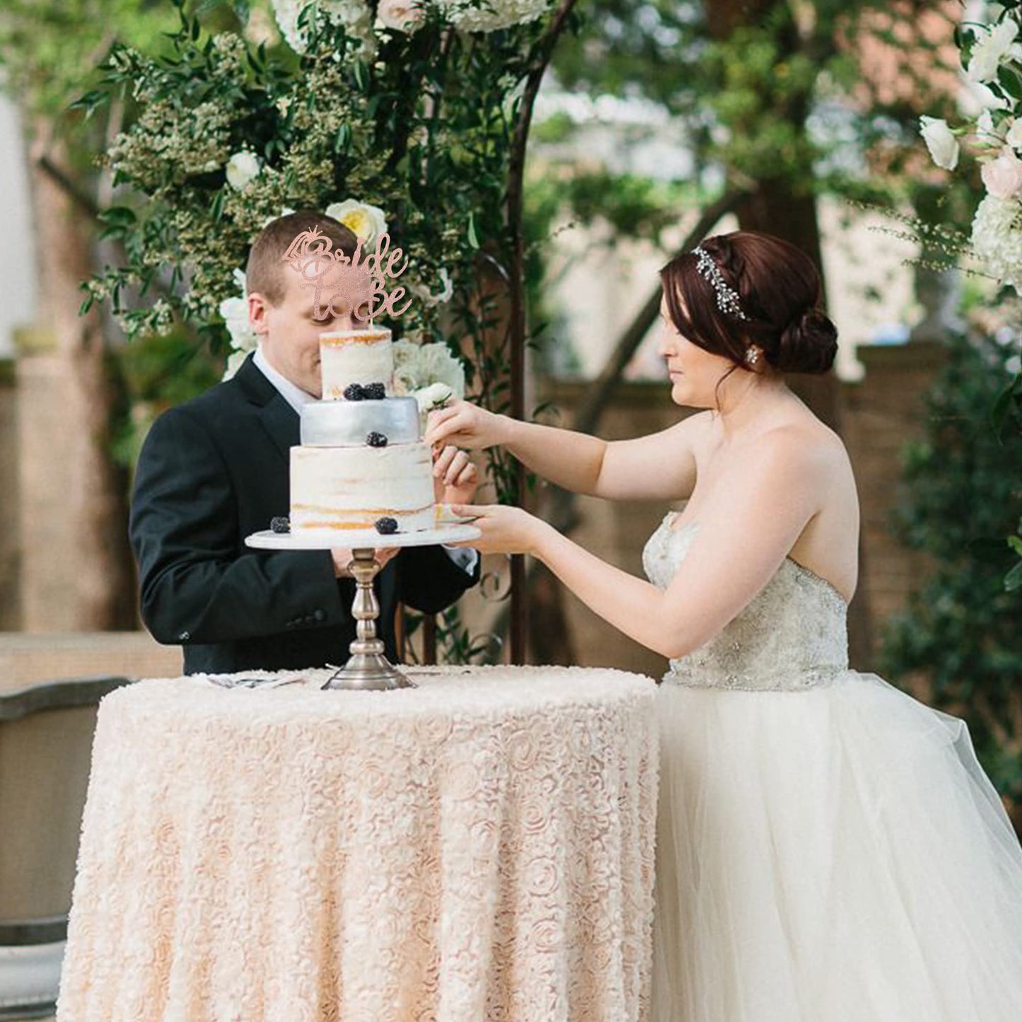 1 Pcs Bride To Be Cake Topper With Glitter Ring Bridal Shower Cake Pick Decorations For Wedding Engagement Theme Bachelorette Pa