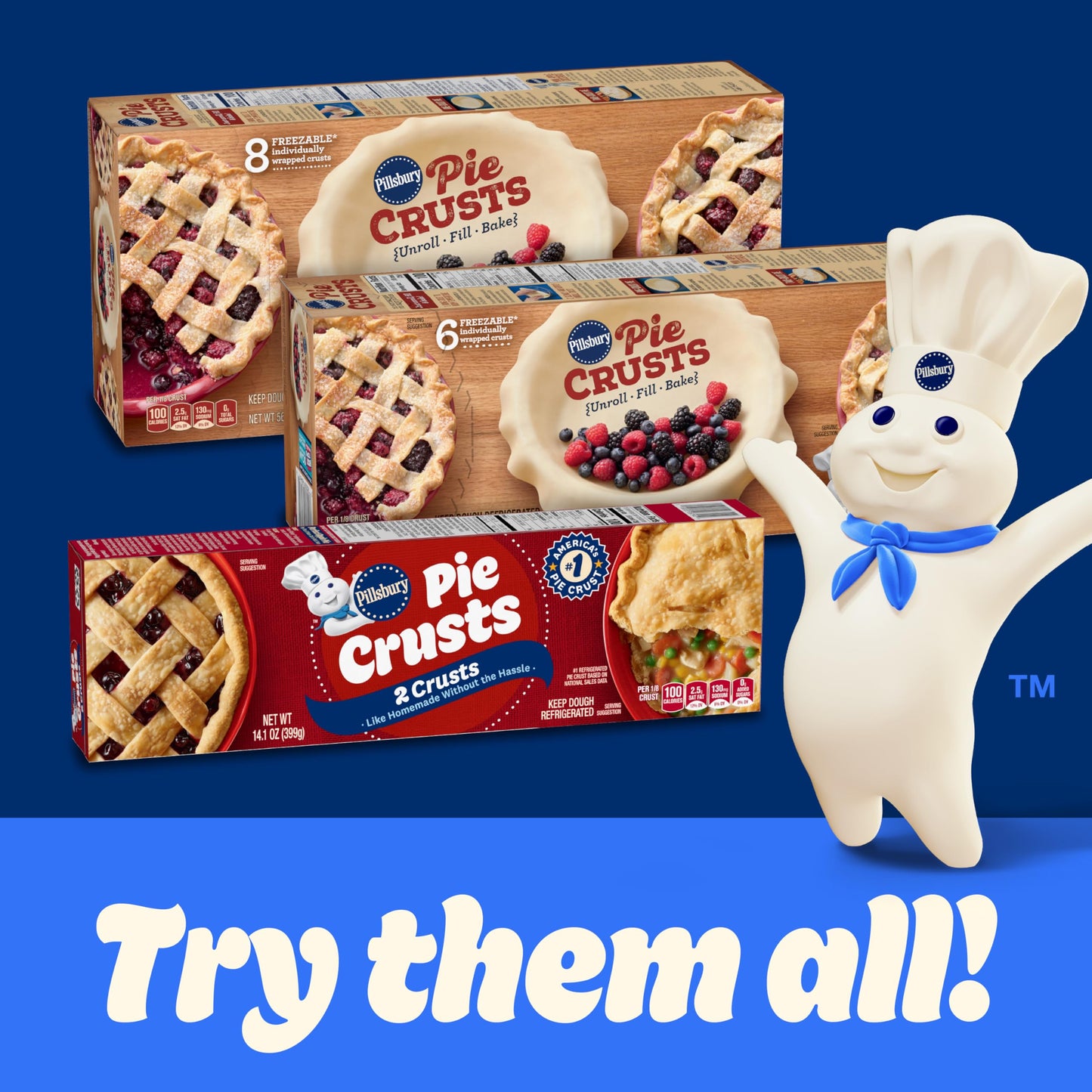 Pillsbury Premade Refrigerated Pie Crust, Two Pie Crusts, 14.1 oz