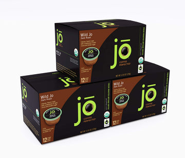 Jo Coffee Organic Dark French Roast Coffee Pods, 36 Count, Compostable, Fair Trade Certified, Compatible with Keurig K-Cup malt-inspired