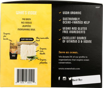 Oceans Halo Organic Pho Noodle Bowl, 10 Oz