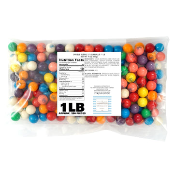 Gumballs For Gumball Machine, 0.5 Inch Mini Gumballs, Approx. 280 Pieces, 1Lb Bulk Bag, Dubble Bubble Assorted Fruit Flavored Bu