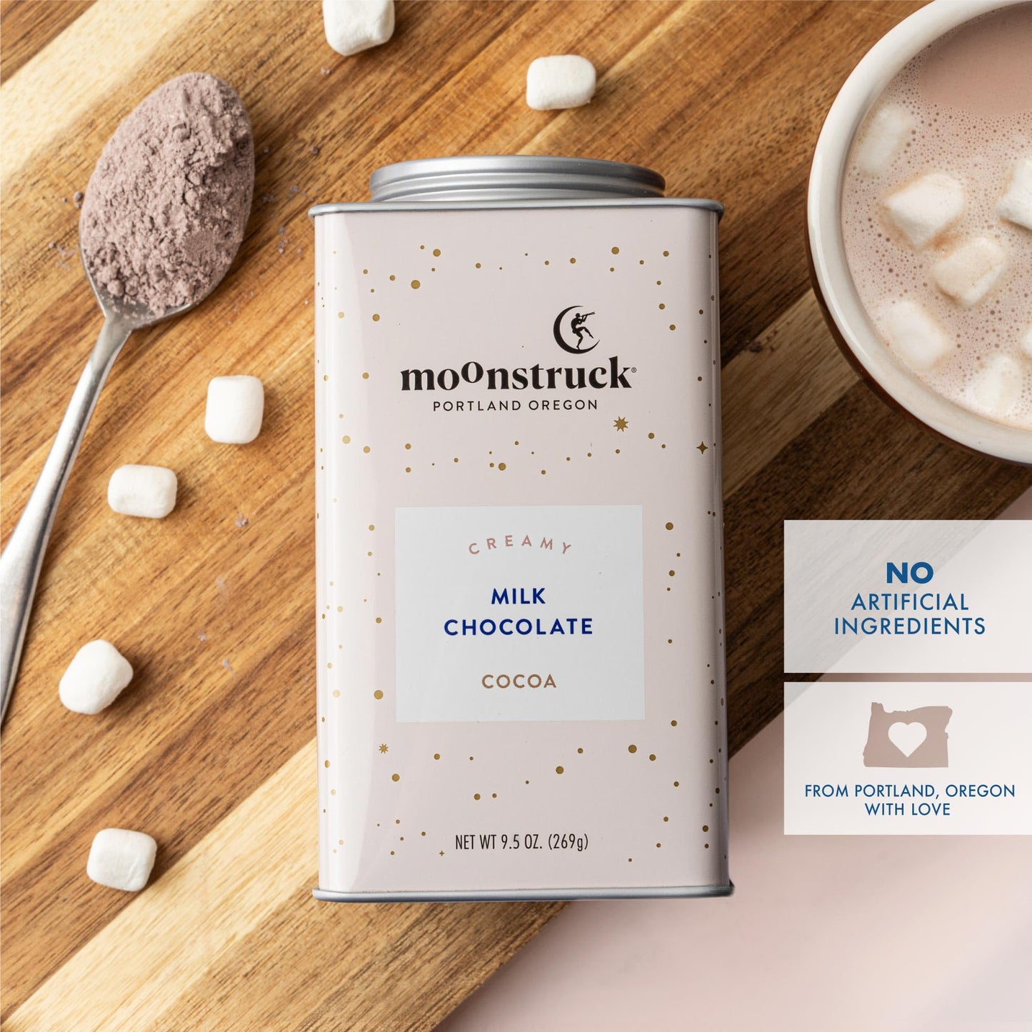Moonstruck Chocolate Creamy Milk Chocolate Hot Cocoa Mix  9.5oz (Pack of 1)