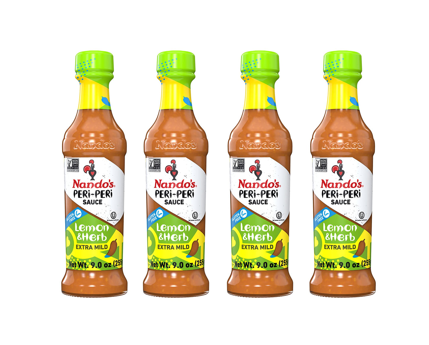Nandos Peri Peri Sauce Extra Mild 4 Pack - Sauces, Seasoning or Marinade for Wings, Fish, Meat, Rice or Veg - No Artificial Colo