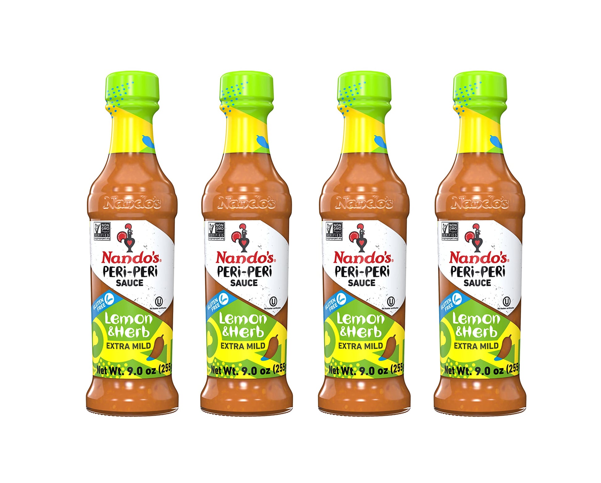 Nandos Peri Peri Sauce Extra Mild 4 Pack - Sauces, Seasoning or Marinade for Wings, Fish, Meat, Rice or Veg - No Artificial Colo