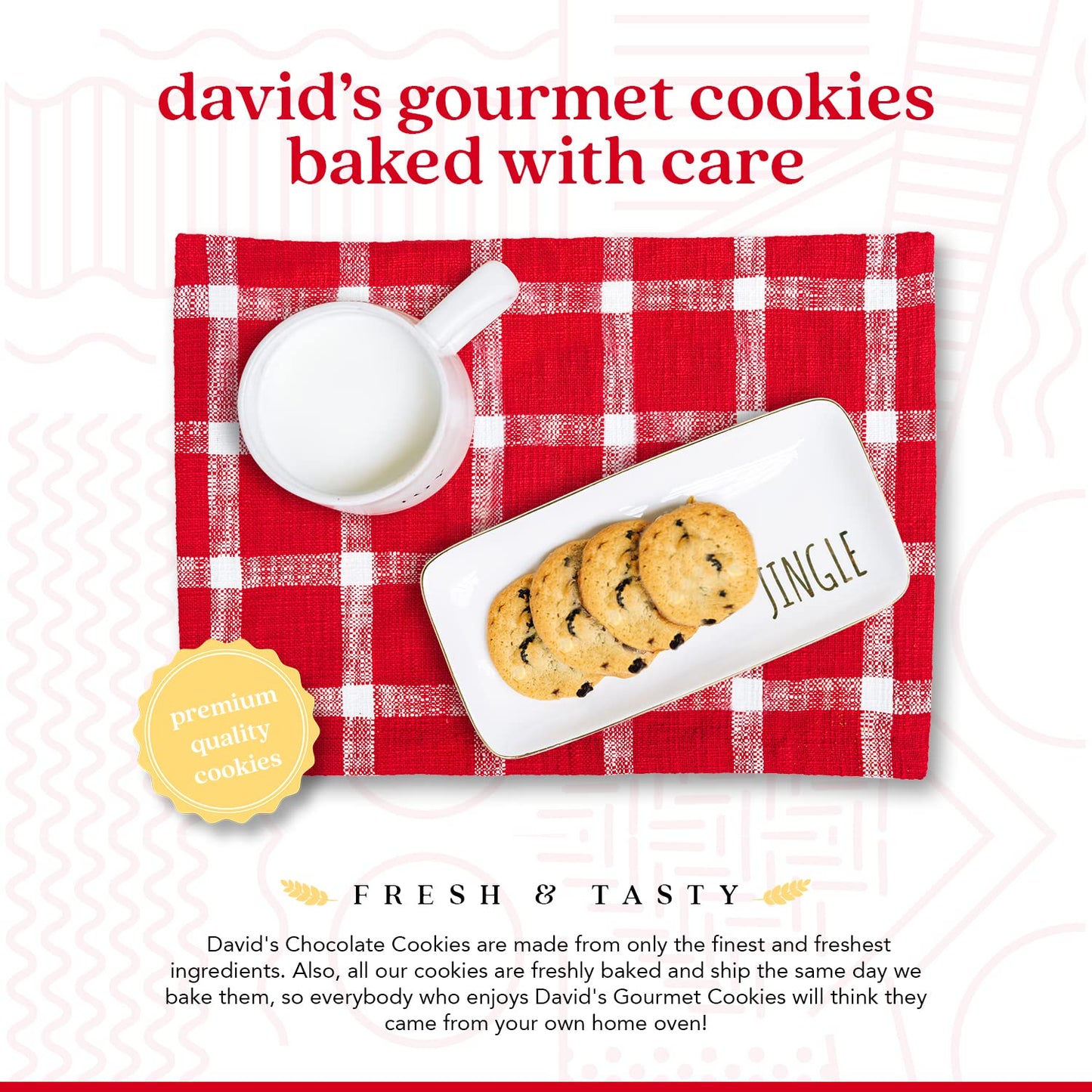 Davids Cookies Freshly Baked Cookies - Delicious Handmade Soft Variety - Exquisite Gourmet Gift For Friends & Family On Special Occasions - Cherry White Chip 2Lbs