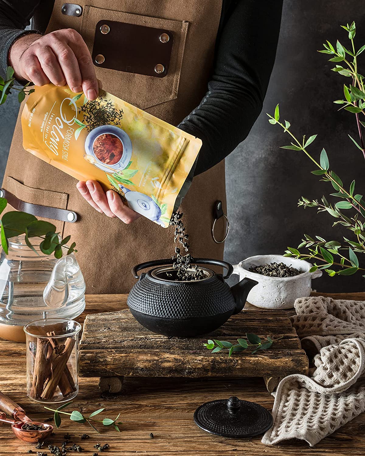 Gardenika Organic Loose Leaf Tea Set, Caffeinated Black And Green Leaves Variety - Kosher, No Gluten, Added Sugars, Natural Or A