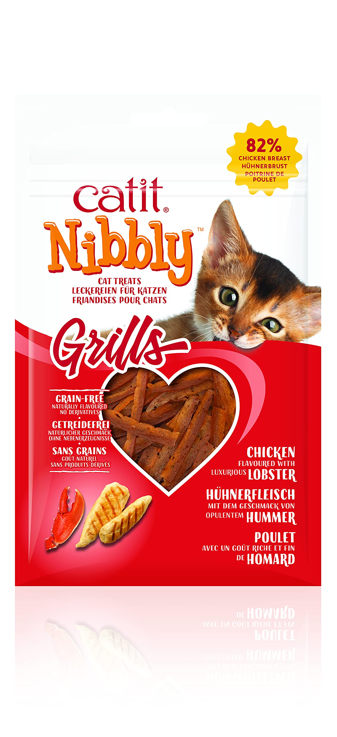 Catit Nibbly Grills Cat Treats, Chicken & Lobster Recipe - Grain-Free Cat Treat White 1.06 Ounce (Pack of 1)