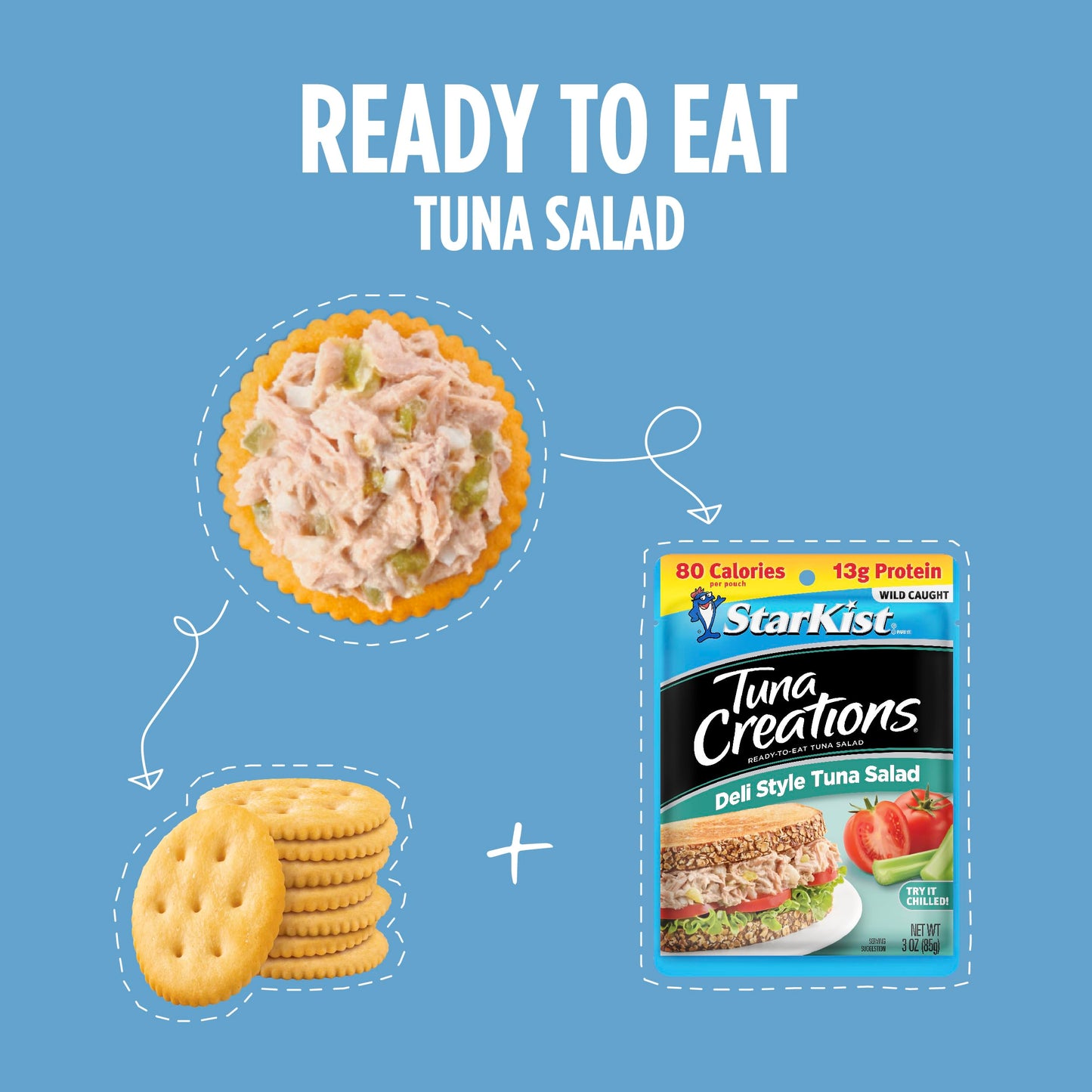 Starkist Lunch-To-Go Tuna Creations, Deli Style Tuna Salad Kit - 4.0 Oz Kit, 12 Pack