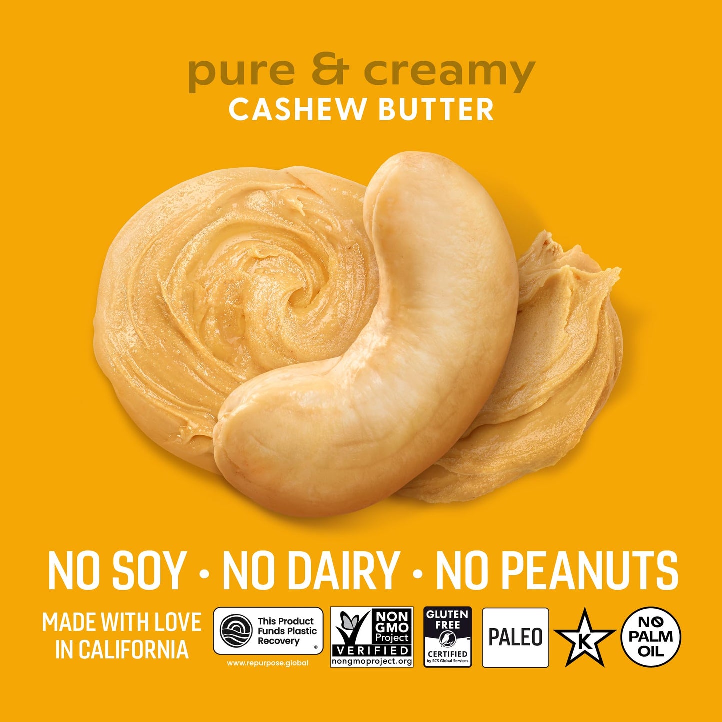 OCTONUTS Dry Roasted Pure Cashew Nut Butter, Gluten Free, Vegan, Kosher, Paleo, Non-GMO, 16 Ounce (Pack of 1)
