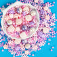 Twisweet Seashell Sprinkles, Edible Pink Sugar Sprinkles, Ocean Theme Cake Topper, 130g/4.58oz, Pink Beach Color
