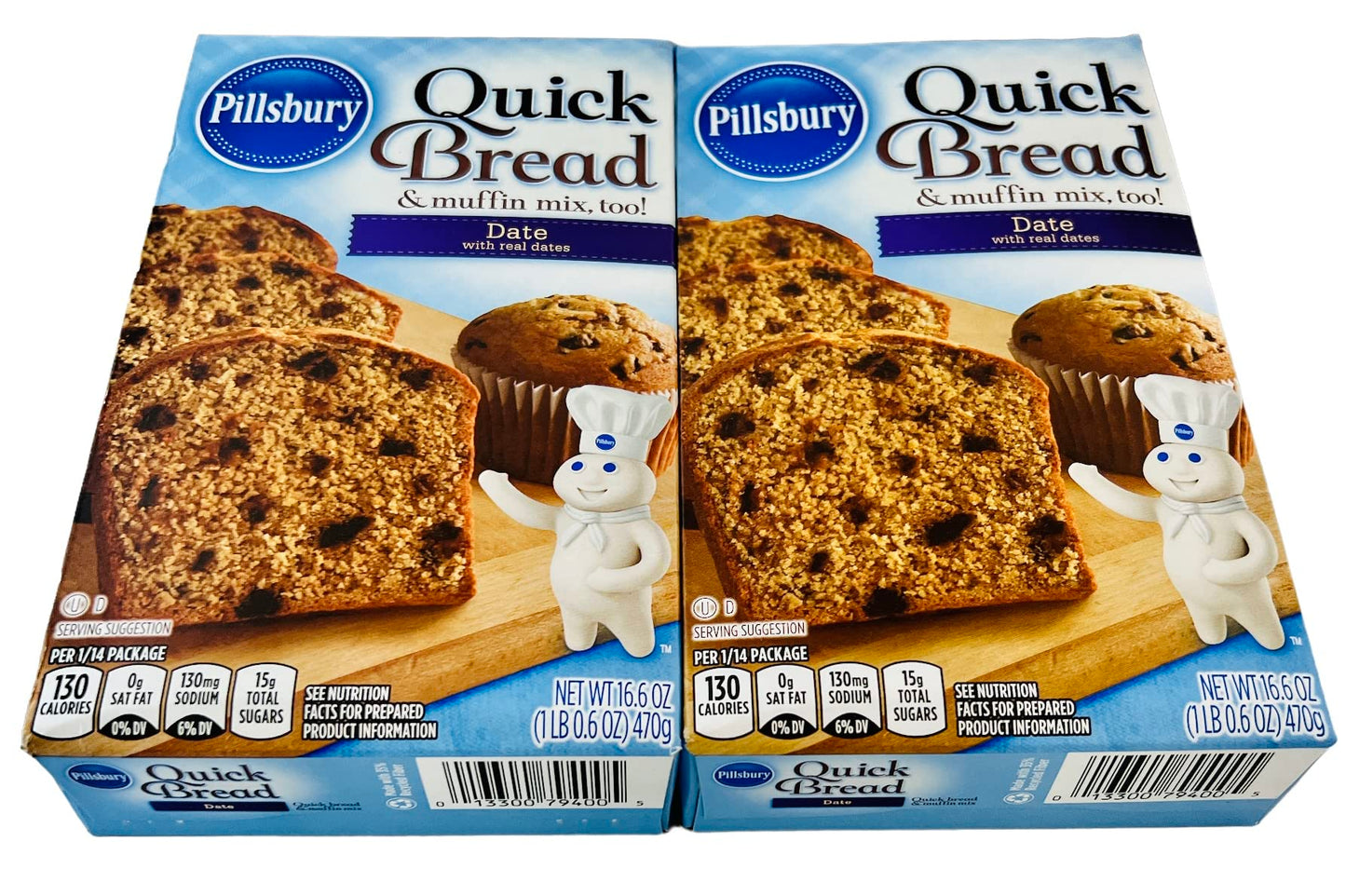 Date Quick Bread & Muffin Mix Bundle with 2 Pillsbury Date Quick Bread Mixes and 1 Reusable Bag for Storage or Leftovers