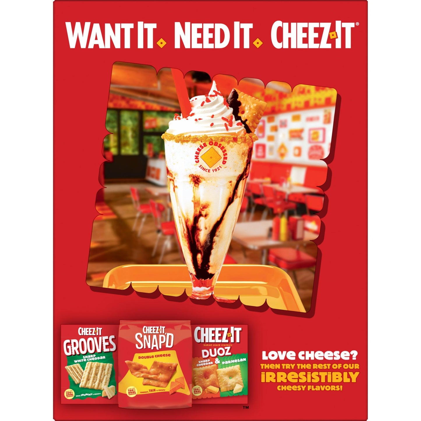 Cheez-It Cheese Crackers, Baked Snack Crackers, Lunch Snacks, Original, 12.4oz Box (1 Box)