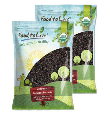 Food to Live Organic Black Rice, Whole Grain Non-GMO, 20 Pound, Rich in Antioxidants, Vegan, Kosher