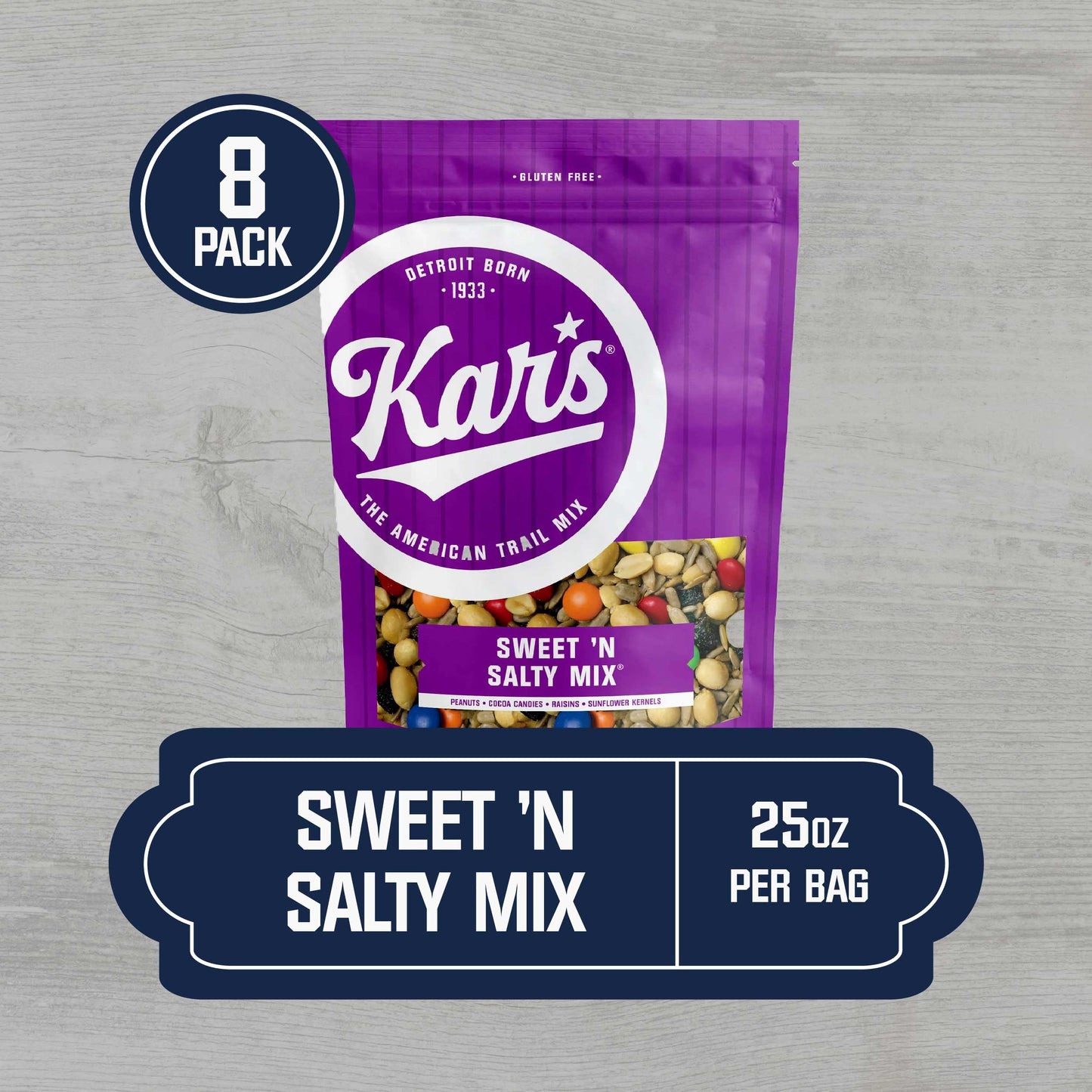 Kar'S Nuts Original Sweet N Salty Trail Mix, Resealable Pouch, Gluten-Free Snacks, 25 Oz, Pack Of 8