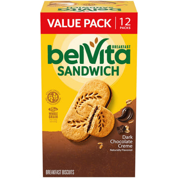 belVita Sandwich Dark chocolate creme Breakfast Biscuits 12 Packs (2 Sandwiches Per Pack)