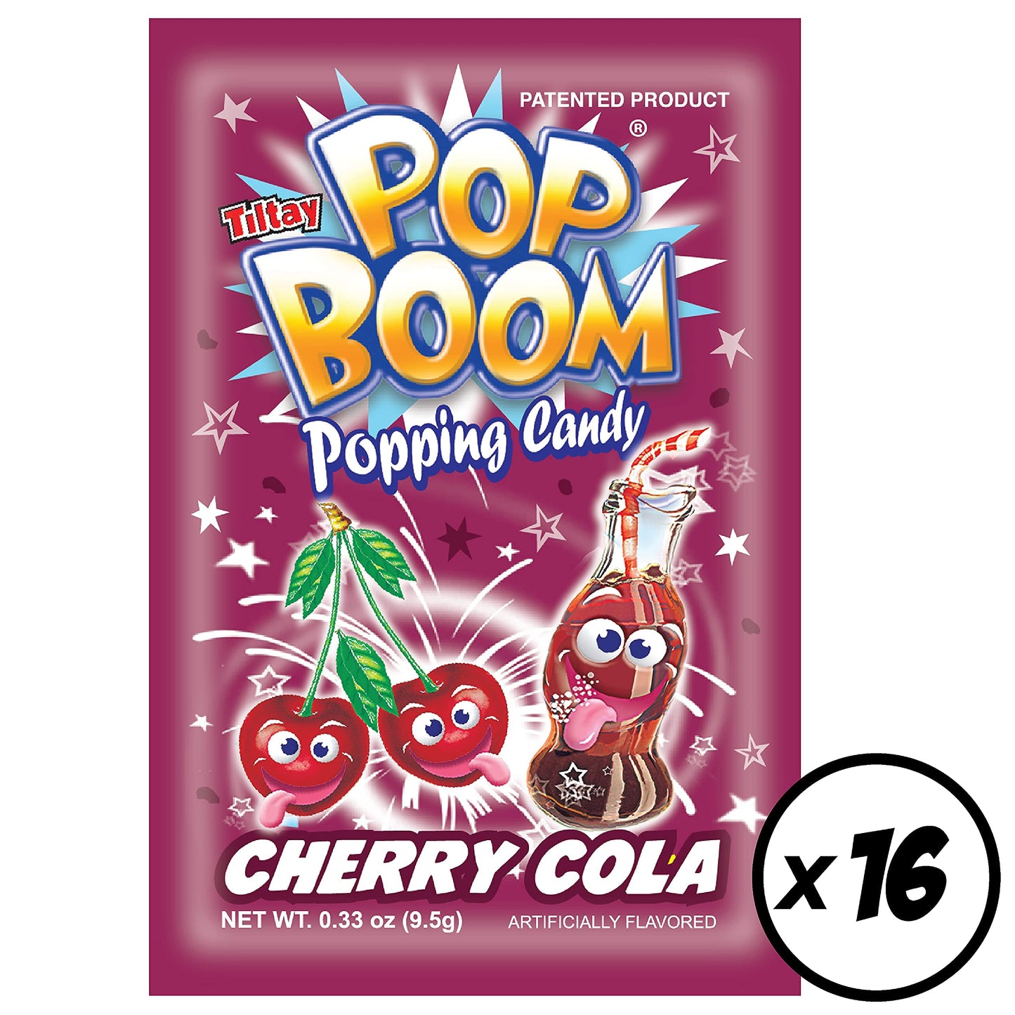 Tiltay Pop Boom Popping Candy - 16 Packs (Cherry Cola)